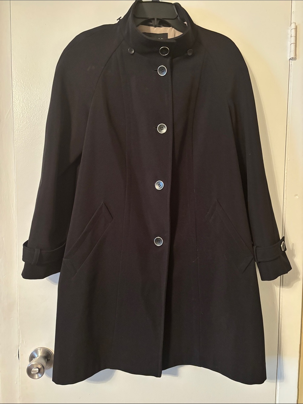 Utex Black Button-Front Rain Coat